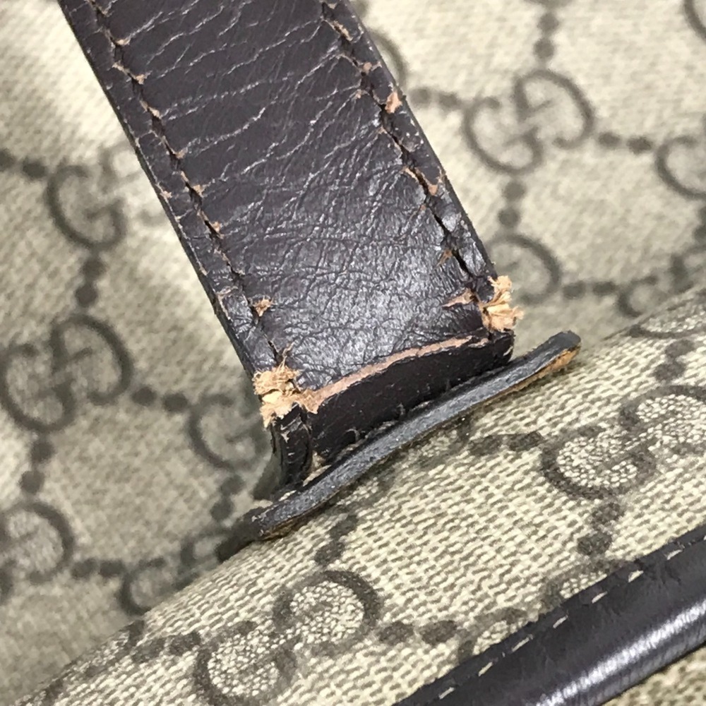 GUCCI 211137 GG Logo Shoulder Bag Tote Supreme Canvas Leather Men's Women's B... - Picture 13 of 16